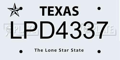 LPD4337 Texas License Plate