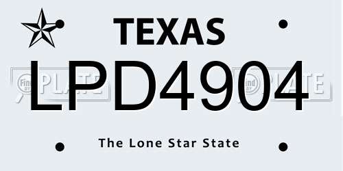 LPD4904 Texas License Plate