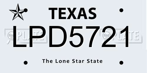LPD5721 Texas License Plate