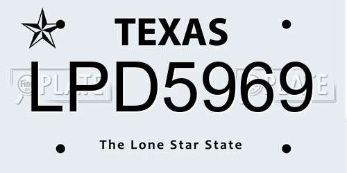 LPD5969 Texas License Plate