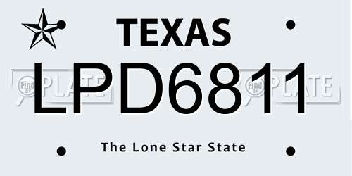 LPD6811 Texas License Plate