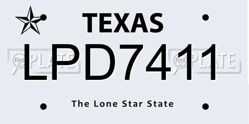LPD7411 Texas License Plate