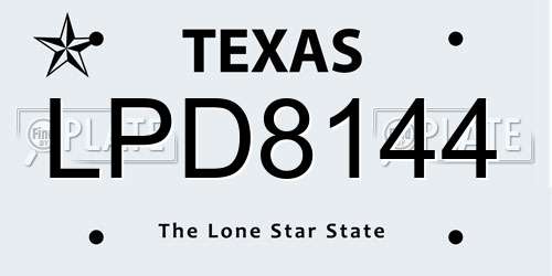 LPD8144 Texas License Plate