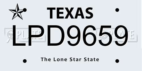 LPD9659 Texas License Plate