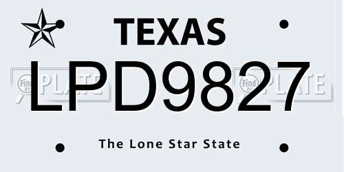 LPD9827 Texas License Plate