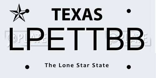 LPETTBB Texas License Plate