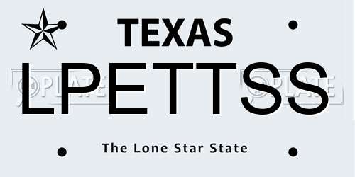 LPETTSS Texas License Plate