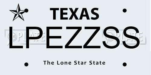 LPEZZSS Texas License Plate