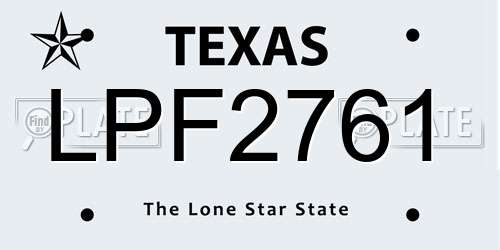 LPF2761 Texas License Plate