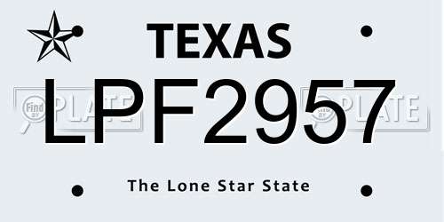 LPF2957 Texas License Plate