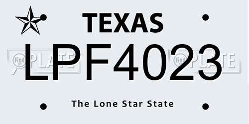 LPF4023 Texas License Plate