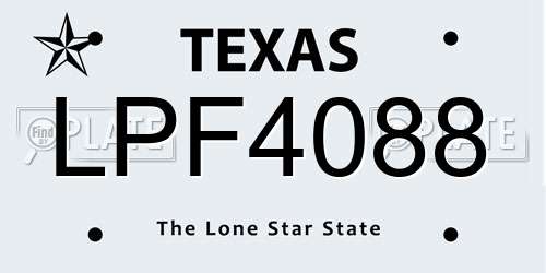 LPF4088 Texas License Plate
