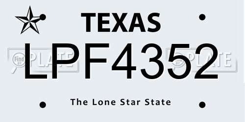 LPF4352 Texas License Plate