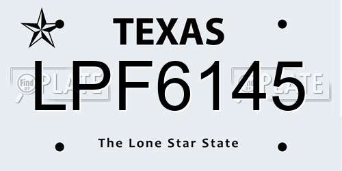 LPF6145 Texas License Plate