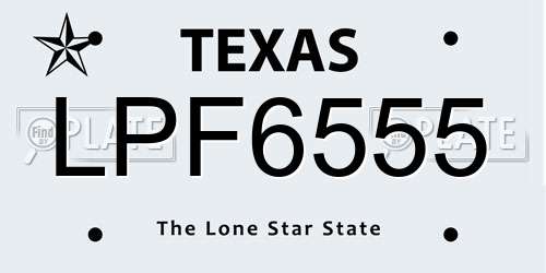 LPF6555 Texas License Plate