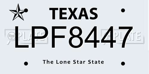 LPF8447 Texas License Plate