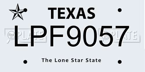 LPF9057 Texas License Plate