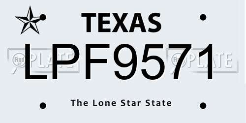 LPF9571 Texas License Plate
