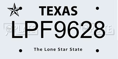 LPF9628 Texas License Plate