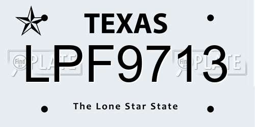 LPF9713 Texas License Plate