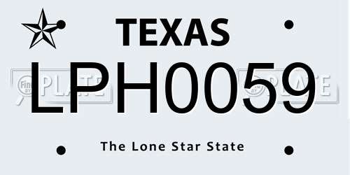 LPH0059 Texas License Plate