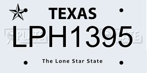 LPH1395 Texas License Plate