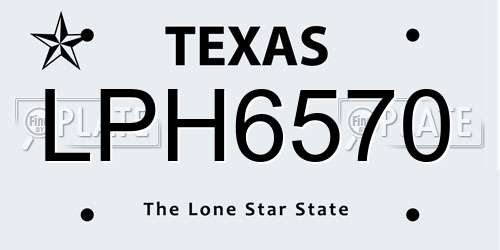 LPH6570 Texas License Plate