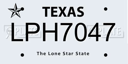 LPH7047 Texas License Plate