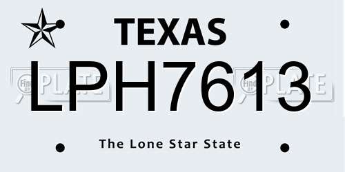 LPH7613 Texas License Plate