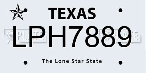 LPH7889 Texas License Plate