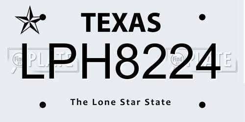 LPH8224 Texas License Plate