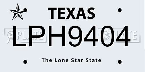LPH9404 Texas License Plate