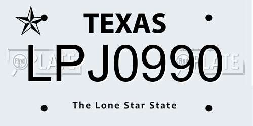 LPJ0990 Texas License Plate