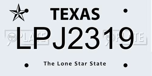 LPJ2319 Texas License Plate