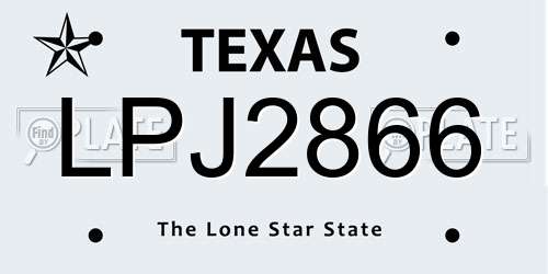LPJ2866 Texas License Plate