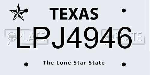 LPJ4946 Texas License Plate