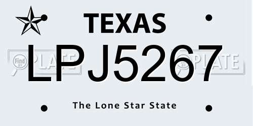 LPJ5267 Texas License Plate