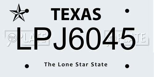 LPJ6045 Texas License Plate