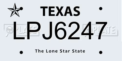 LPJ6247 Texas License Plate