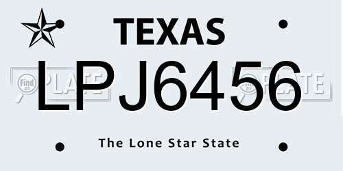 LPJ6456 Texas License Plate