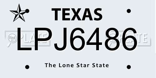 LPJ6486 Texas License Plate