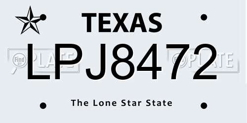 LPJ8472 Texas License Plate