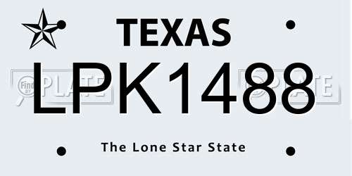 LPK1488 Texas License Plate