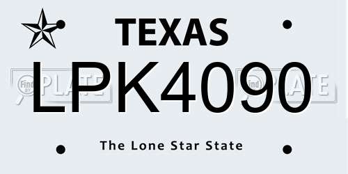 LPK4090 Texas License Plate