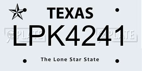 LPK4241 Texas License Plate