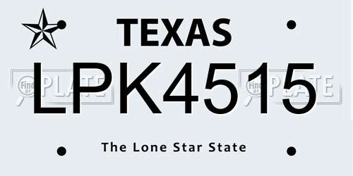 LPK4515 Texas License Plate