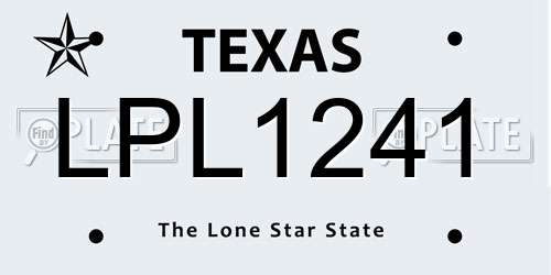 LPL1241 Texas License Plate