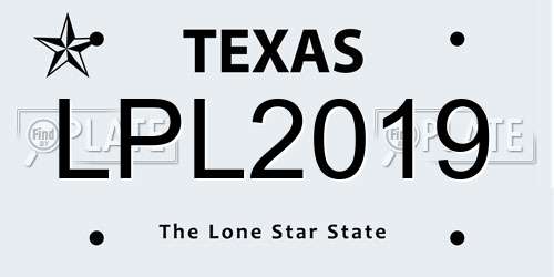 LPL2019 Texas License Plate