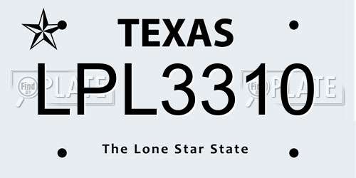 LPL3310 Texas License Plate