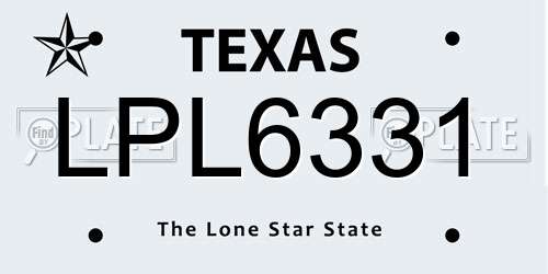 LPL6331 Texas License Plate